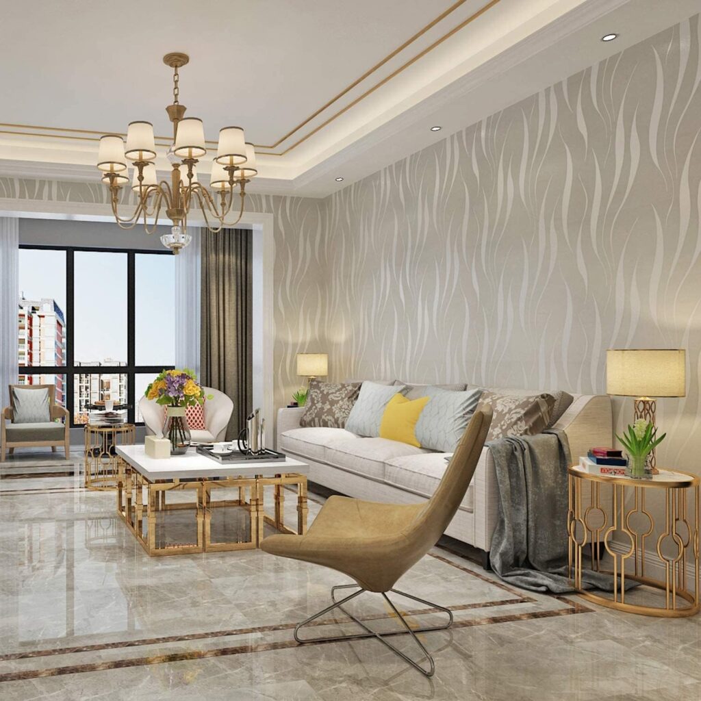 Papier peint salon tendance déco 2026 moderne