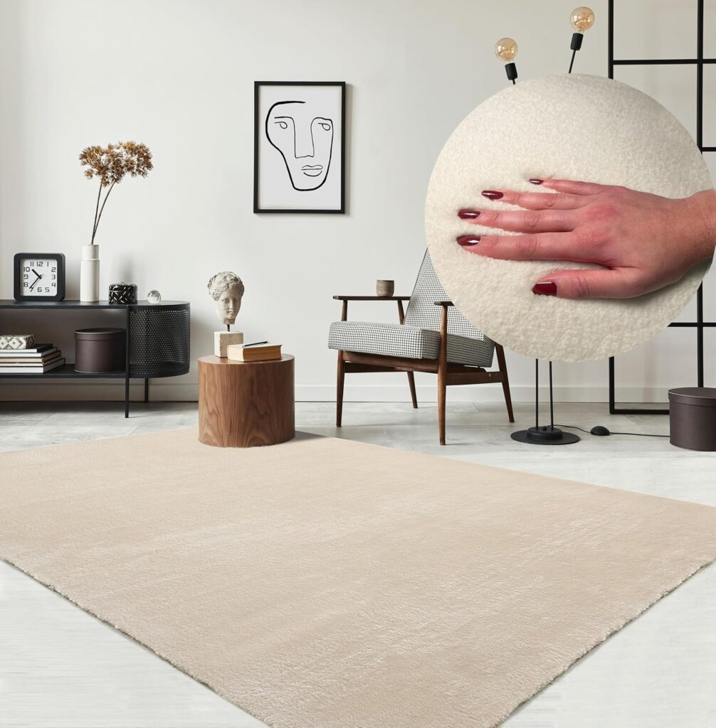 Tapis beige moderne salon cosy tendance déco 2026