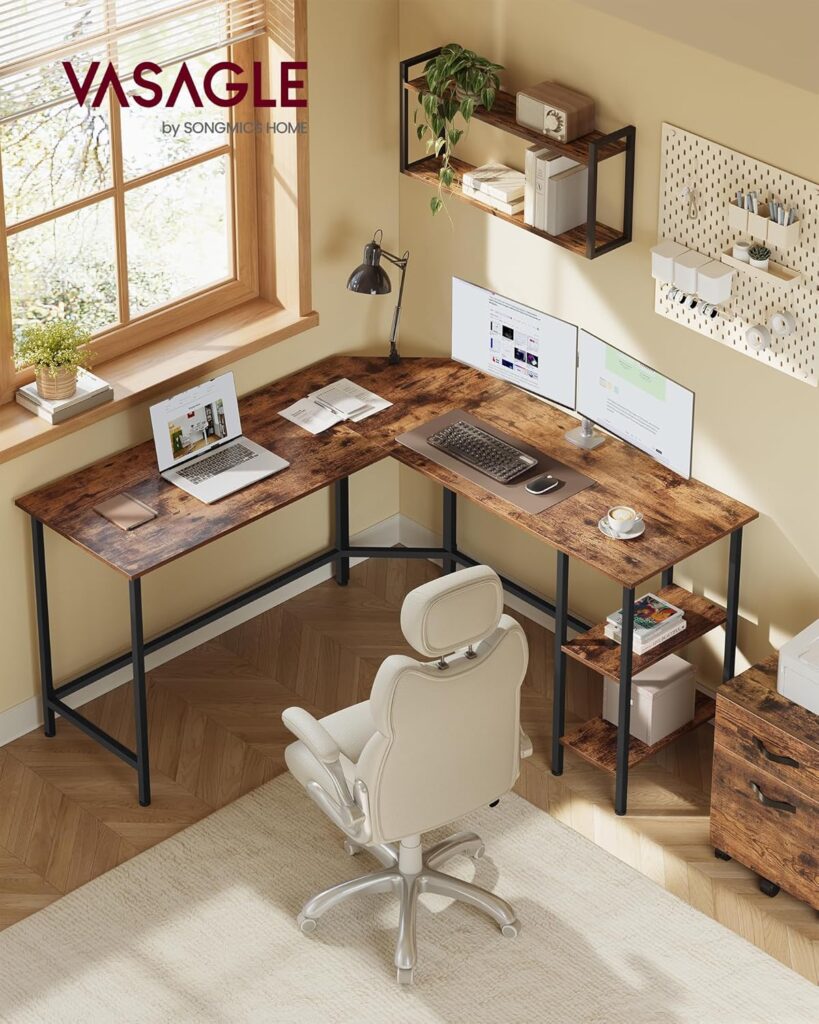 coin bureau dans le salon télétravail discret stylé petit espace