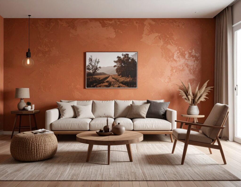 revêtement mural tendance 2026 peinture chaux terracotta intérieur